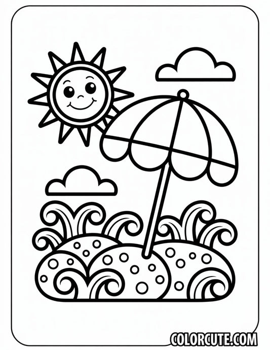 Summer Bold and Easy Coloring Pages | Free PDF Printables