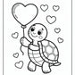 Valentine Turtle Coloring Pages | Free PDF Printables