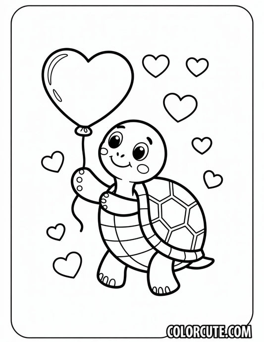Valentine Turtle Coloring Pages | Free PDF Printables