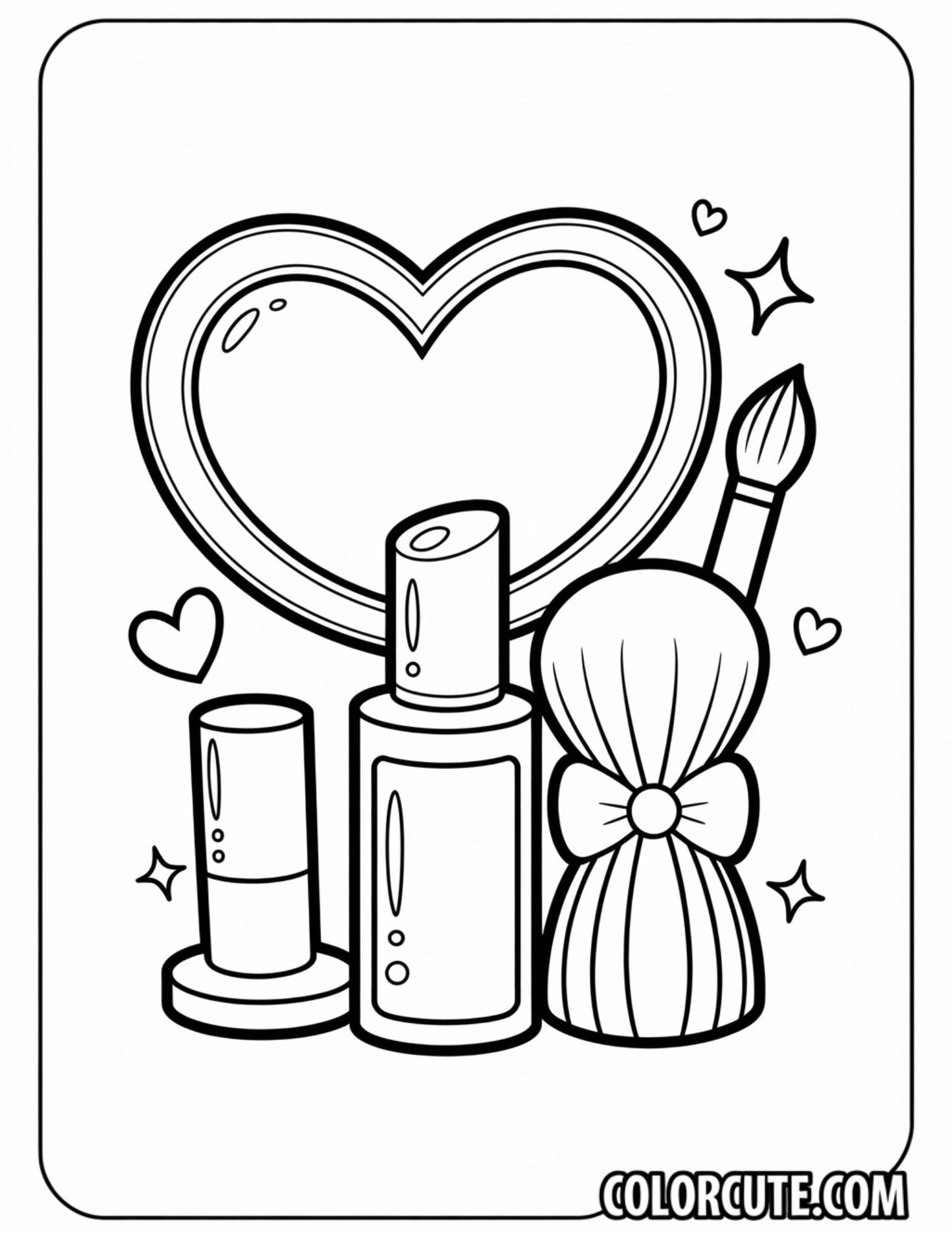 Barbie Makeup Coloring Page | Free PDF Printables
