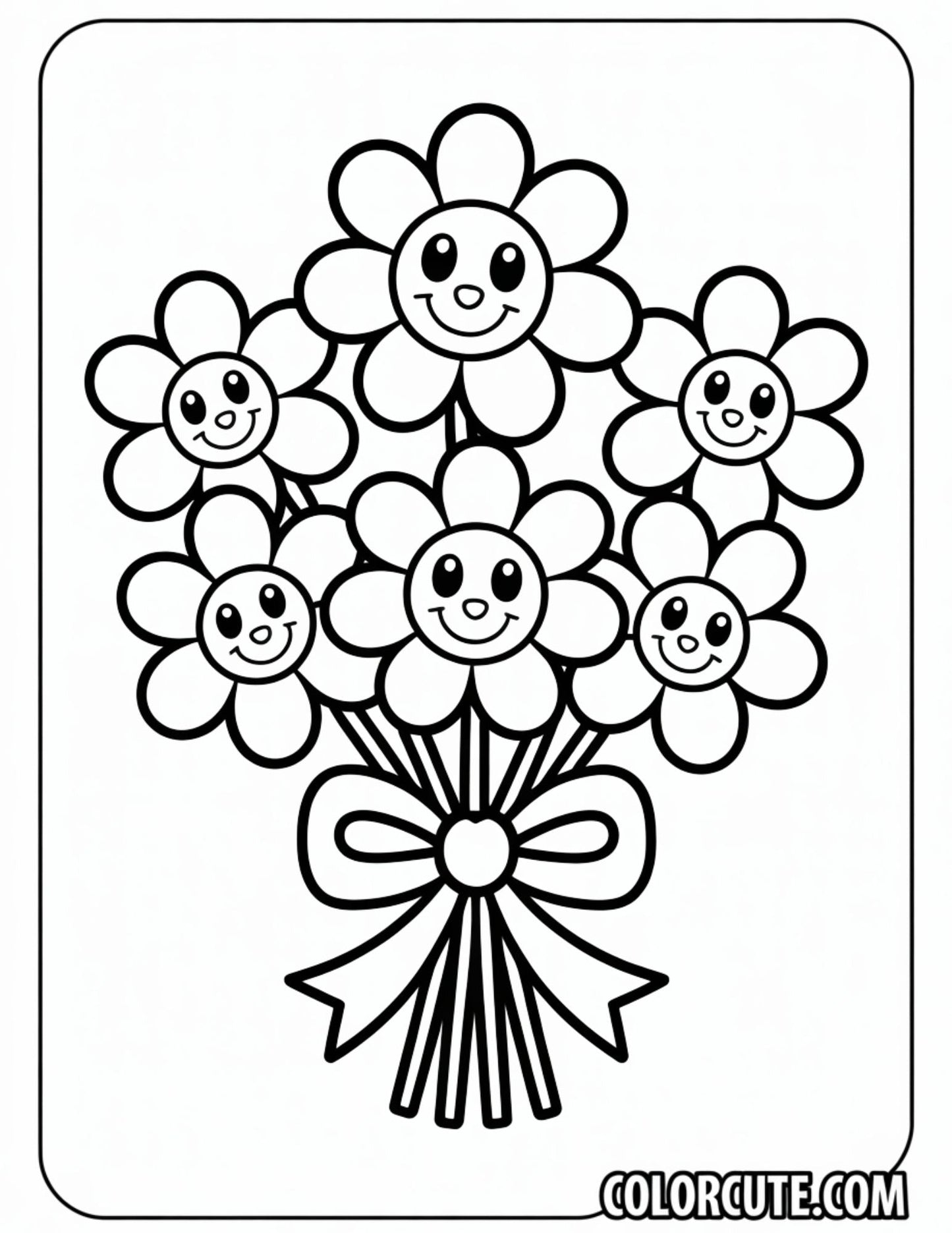 Cute Valentine Flowers Coloring Pages | Free PDF Printables