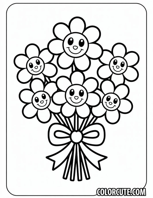 Cute Valentine Flowers Coloring Pages | Free PDF Printables