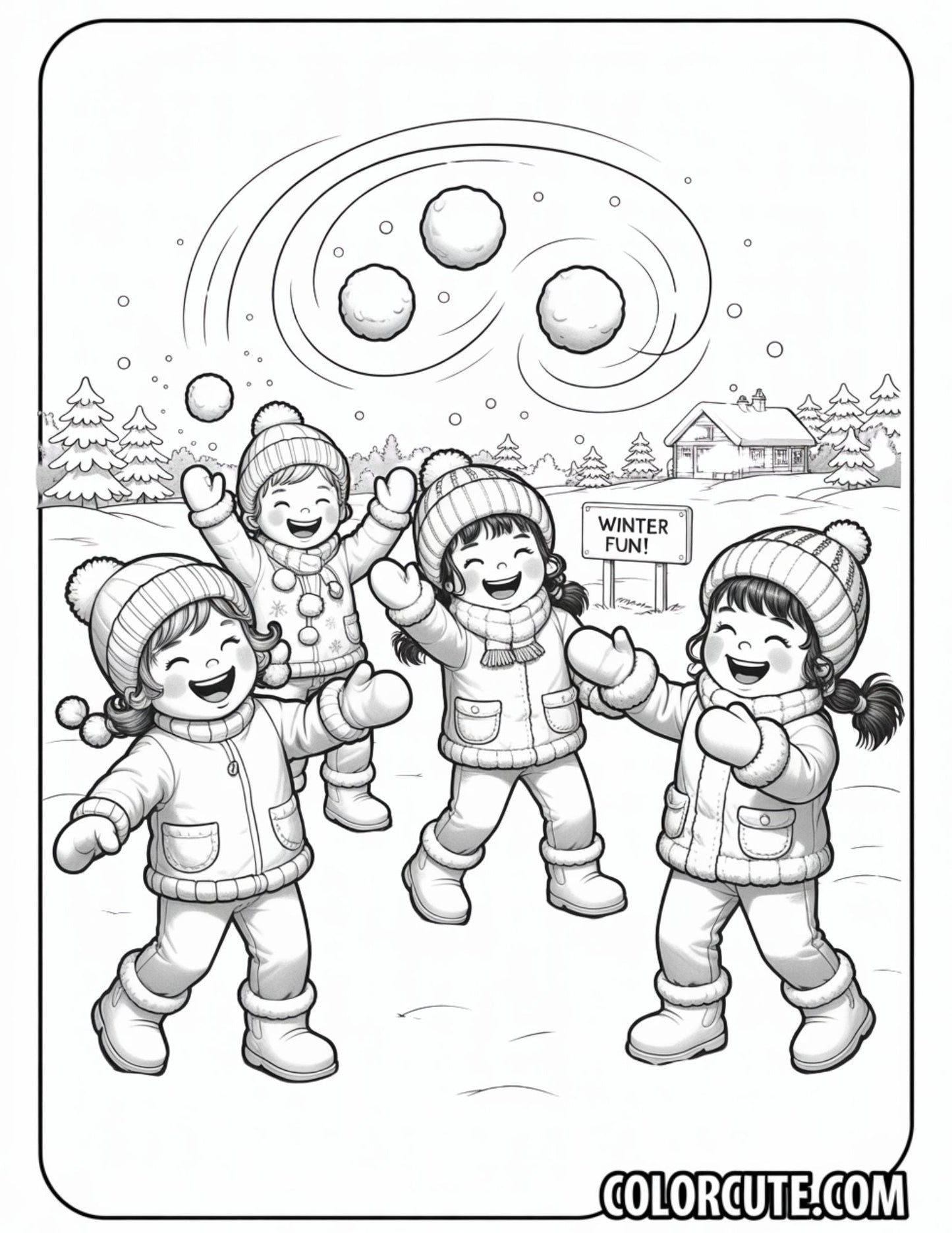 Preschool Winter Coloring Pages | Free PDF Printables