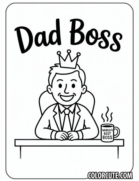 Dad Boss Coloring Pages | Free PDF Printables