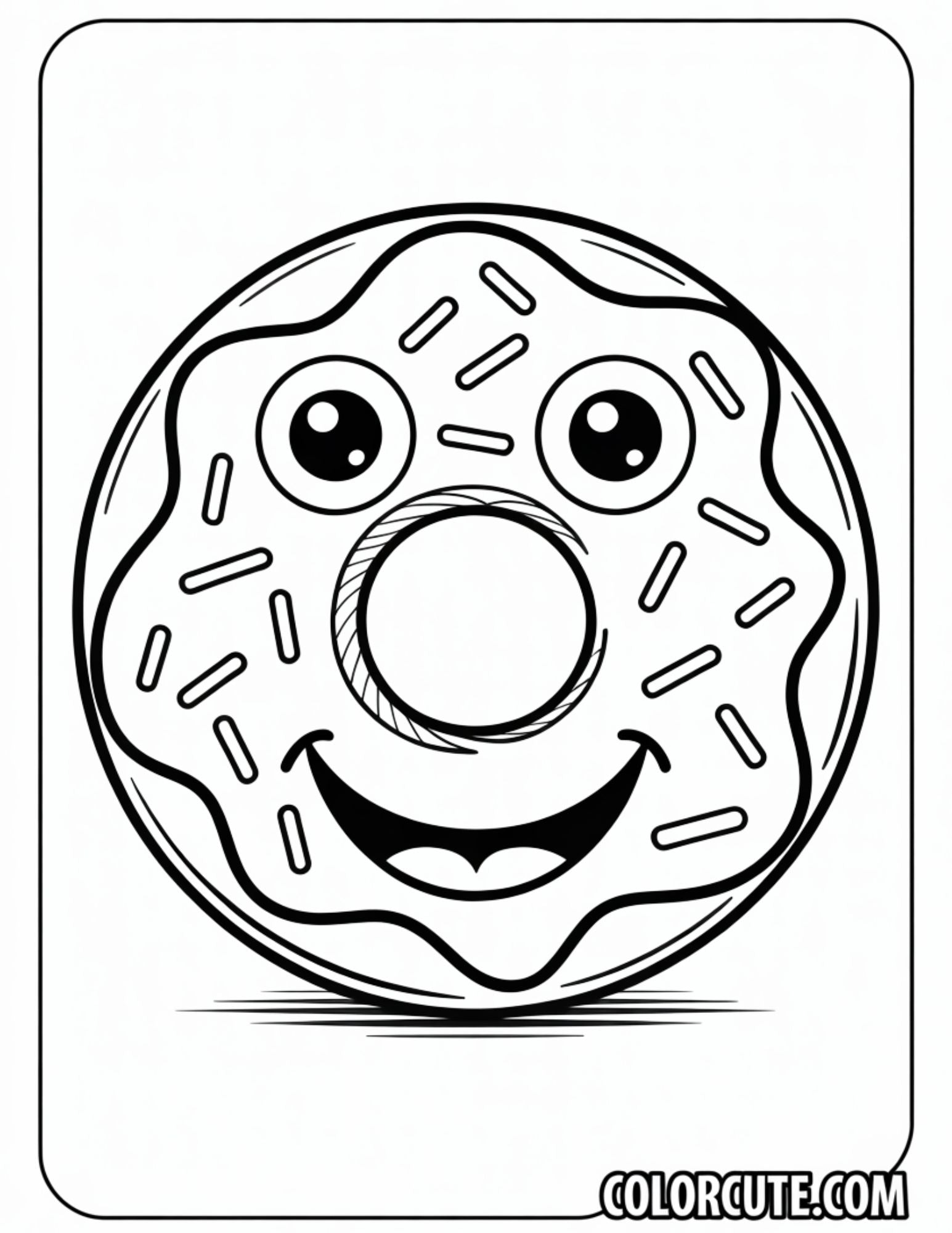Simple Donut Coloring Pages Free Printable Color Cute Free Coloring