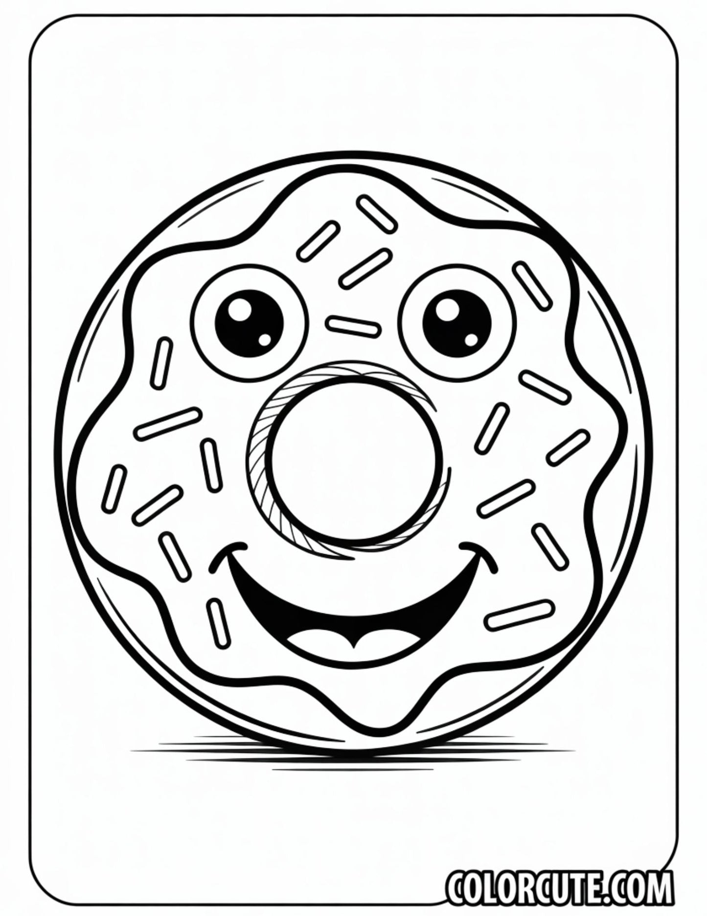 Simple Donut Coloring Pages Free Printable