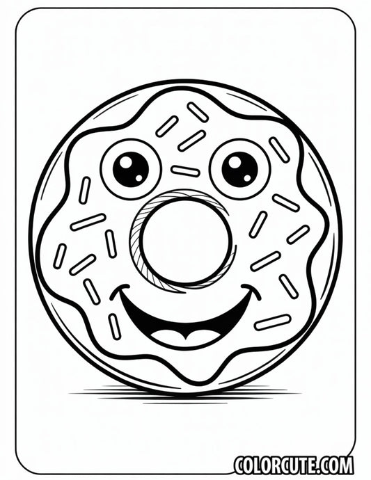 Simple Donut Coloring Pages Free Printable