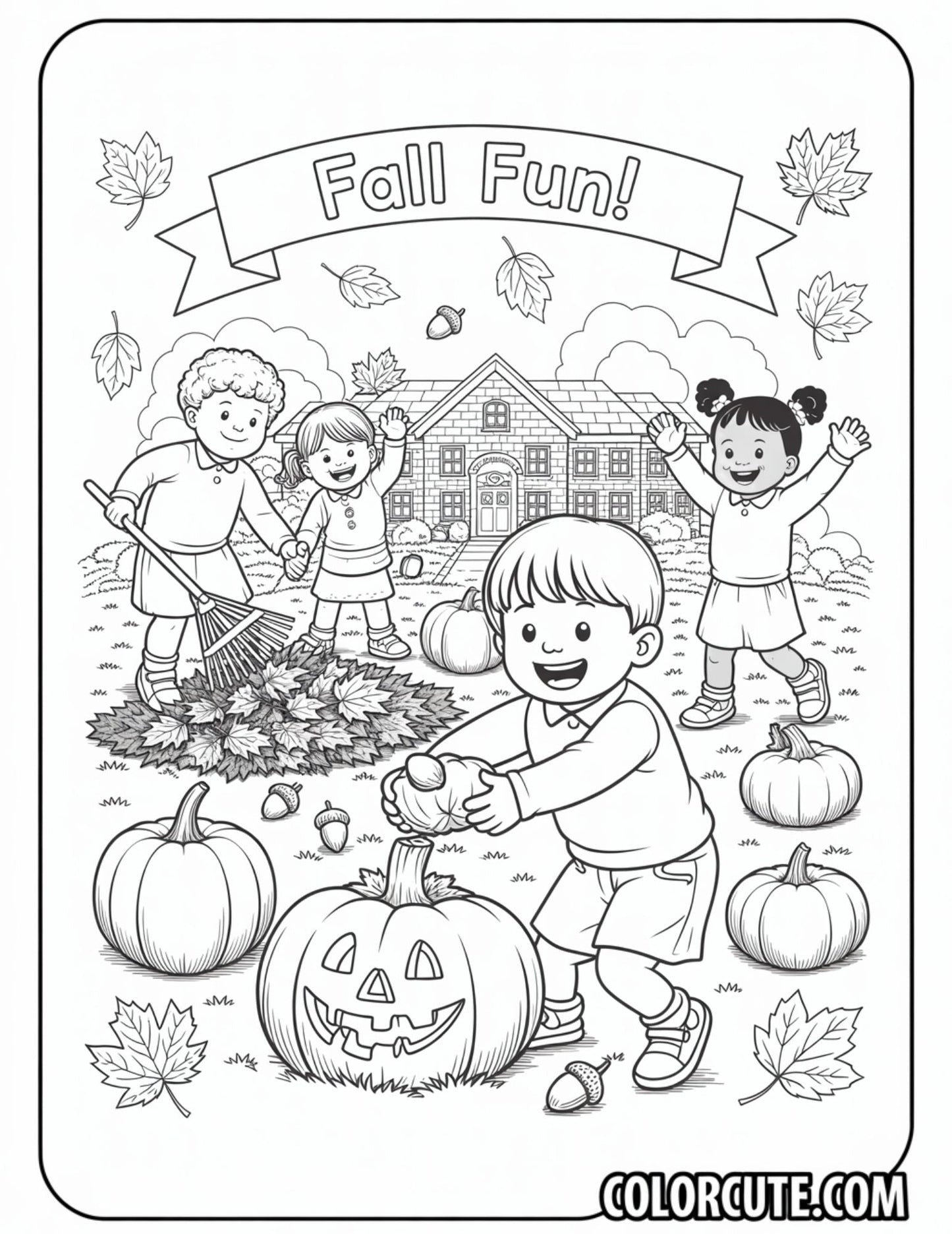 Kindergarten Fall Coloring Pages | Free PDF Printables