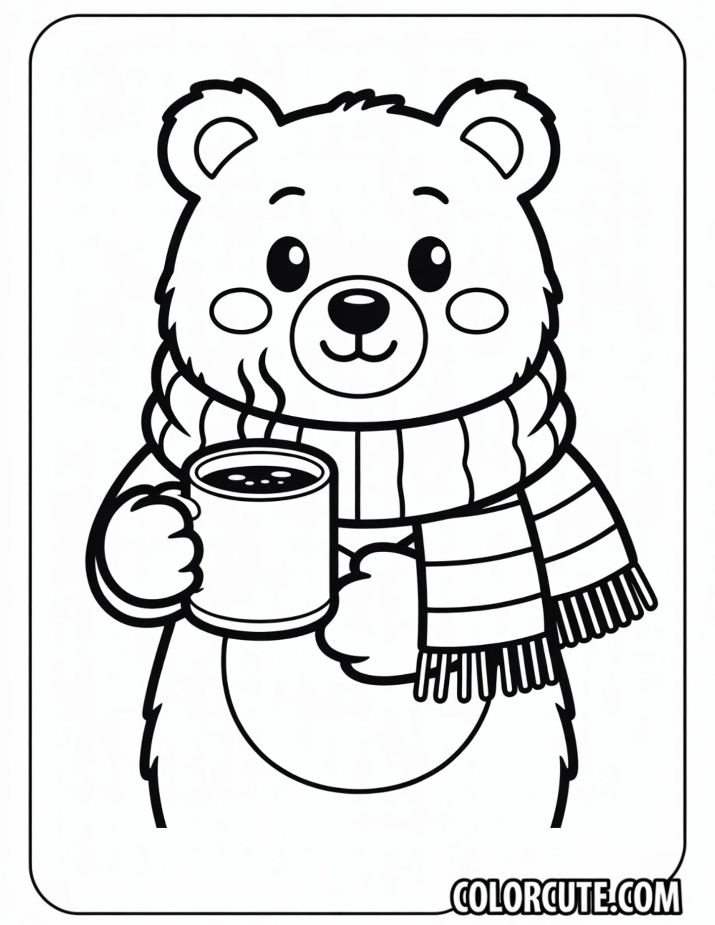 Winter Bear Coloring Pages | Free PDF Printables