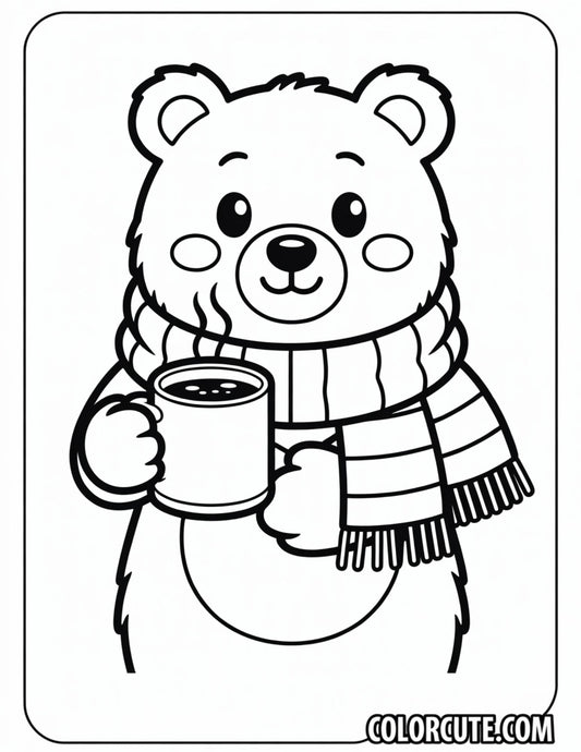 Winter Bear Coloring Pages | Free PDF Printables