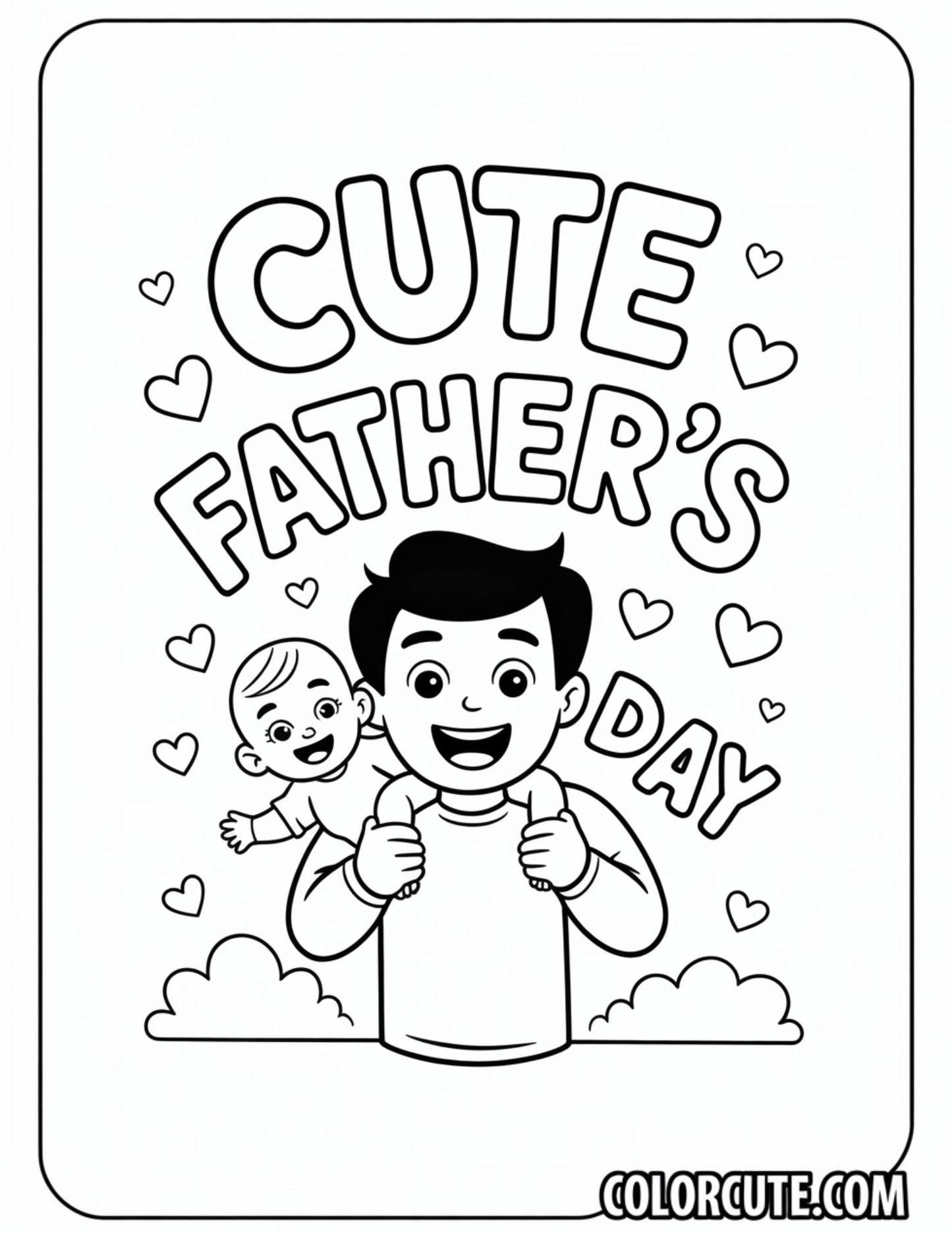 Cute Fathers Day Coloring Pages | Free PDF Printables