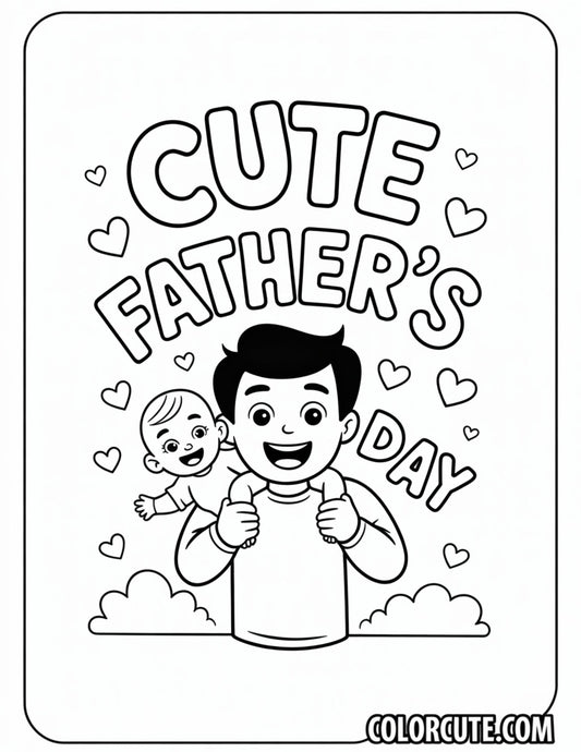 Cute Fathers Day Coloring Pages | Free PDF Printables