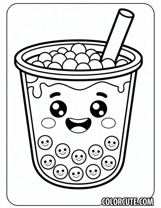 Wonderful Boba Kawaii Coloring Pages | Free PDF Printables