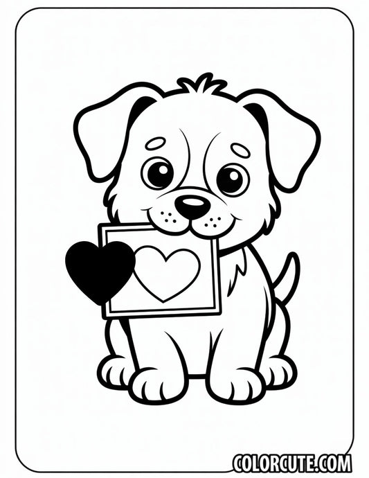 Fun Valentine Puppy Coloring Pages | Free PDF Printables