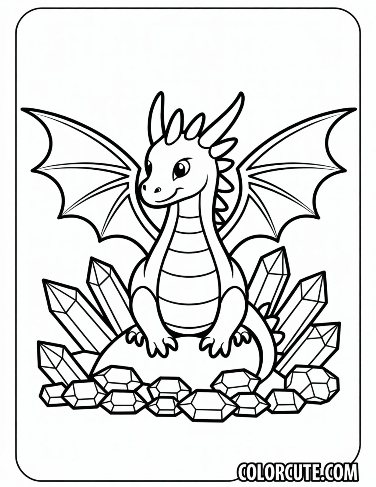 Crystal Dragon Coloring Pages | Free PDF Printables