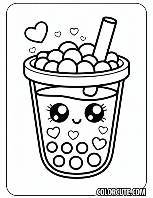 Wonderful Bubble Tea Kawaii Coloring Pages | Free PDF Printables