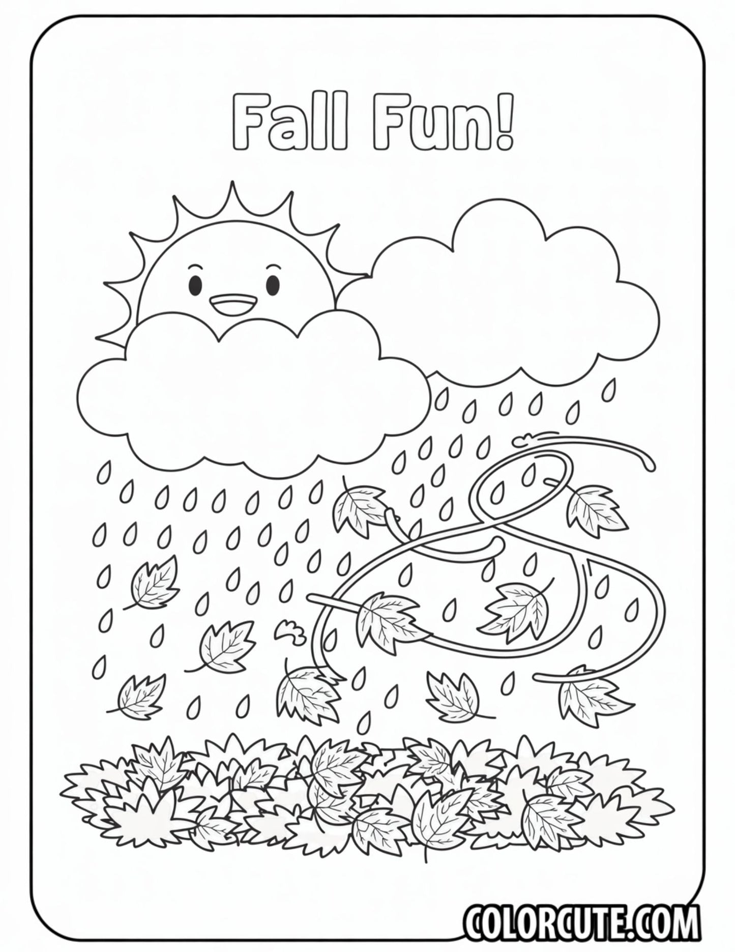 Fall Weather Coloring Pages | Free PDF Printables