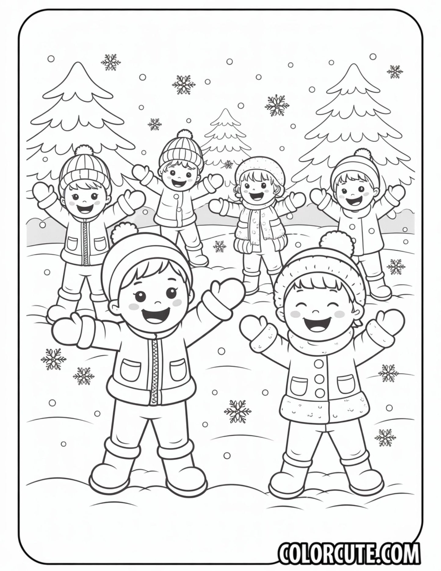 Winter Village Coloring Pages | Free PDF Printables