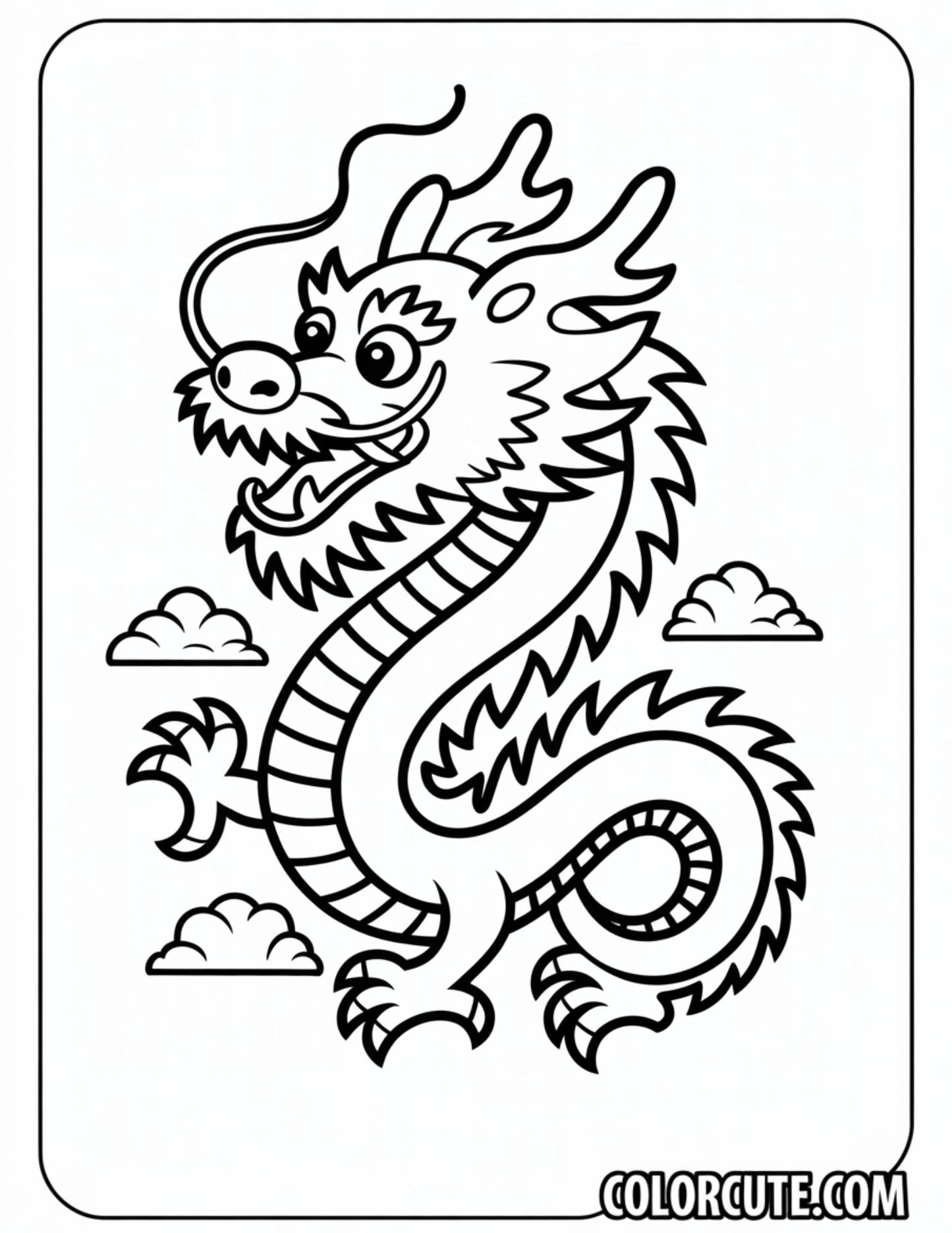 Chinese Dragon Coloring Pages | Free PDF Printables