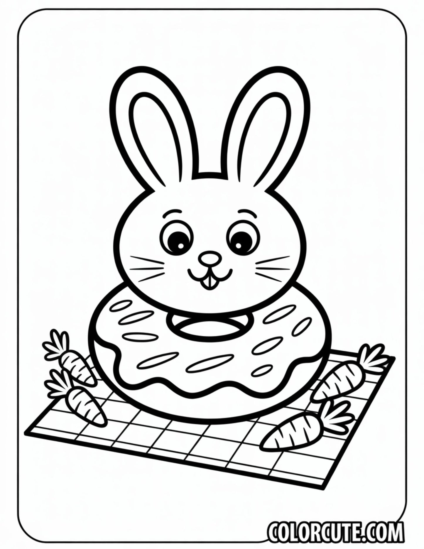 Bunny Donut Coloring Pages Free Printable