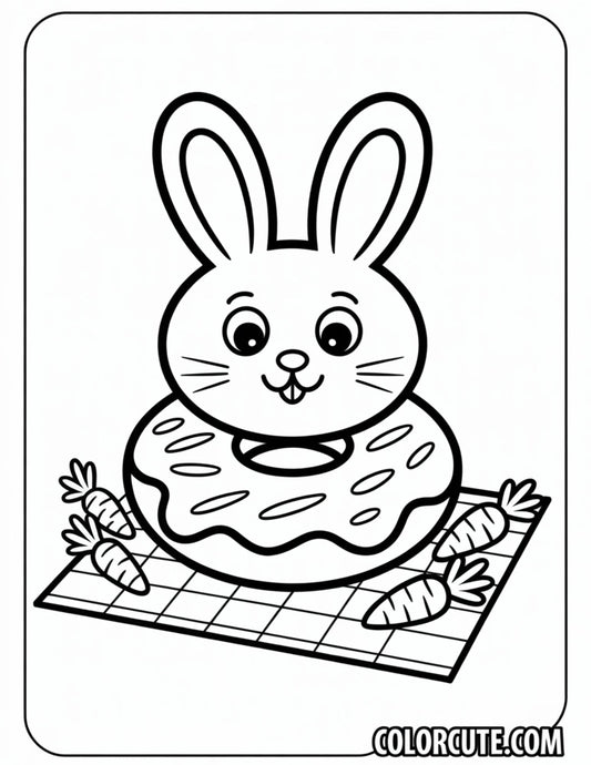 Bunny Donut Coloring Pages Free Printable