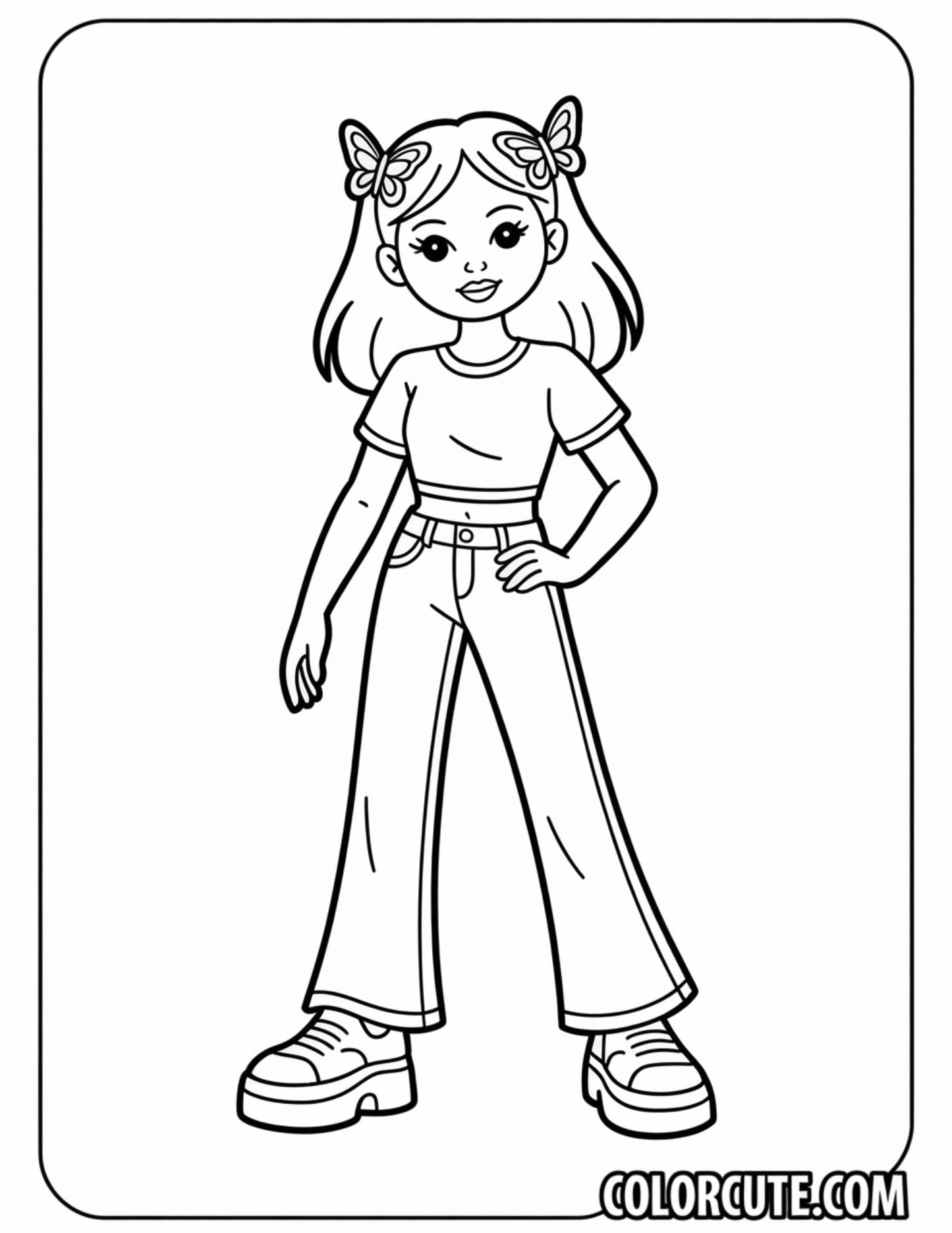 Cowgirl Fashion Girl Coloring Pages | Free PDF Printables