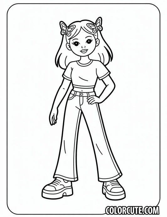 Cowgirl Fashion Girl Coloring Pages | Free PDF Printables