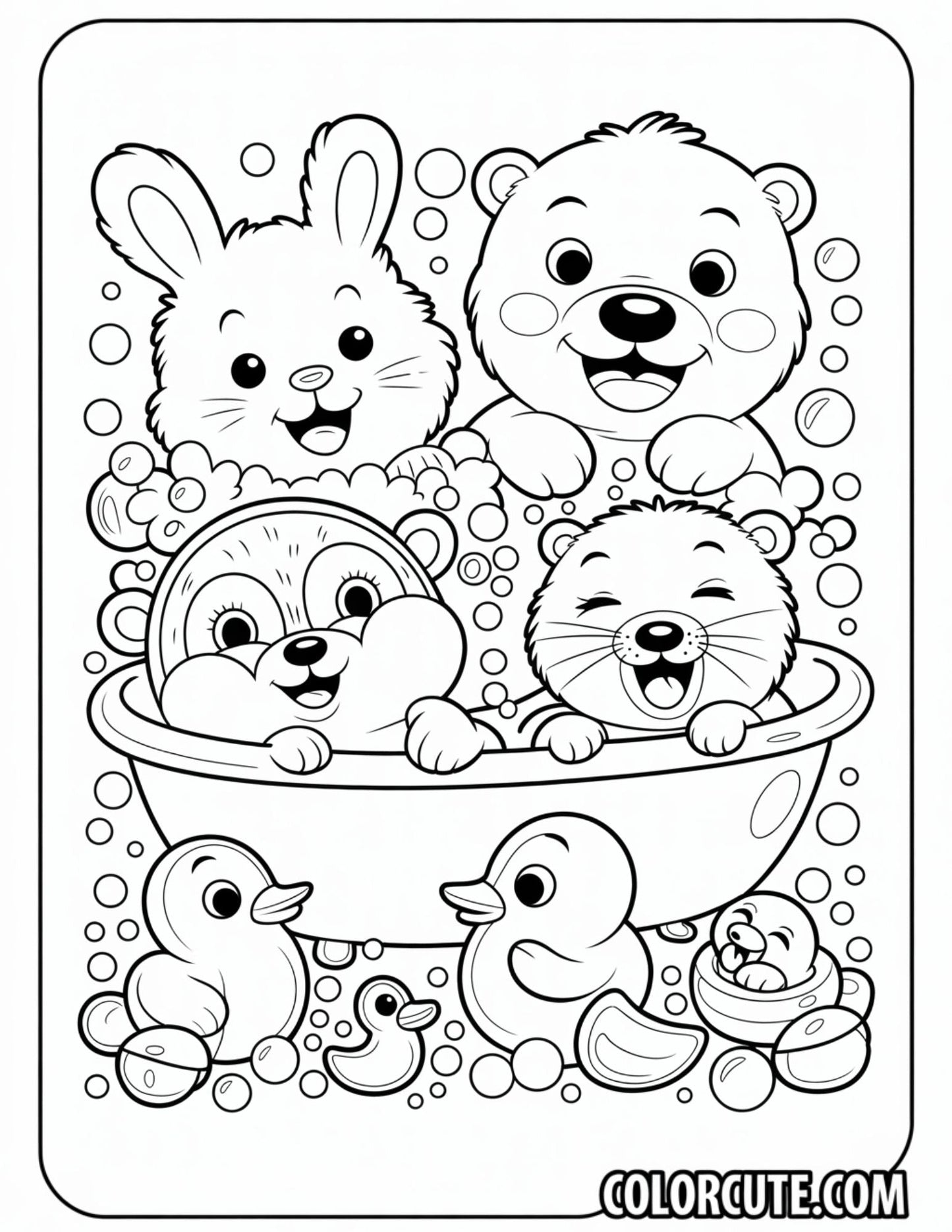 Cute Animals Cozy Friends Coloring Pages | Free PDF Printables