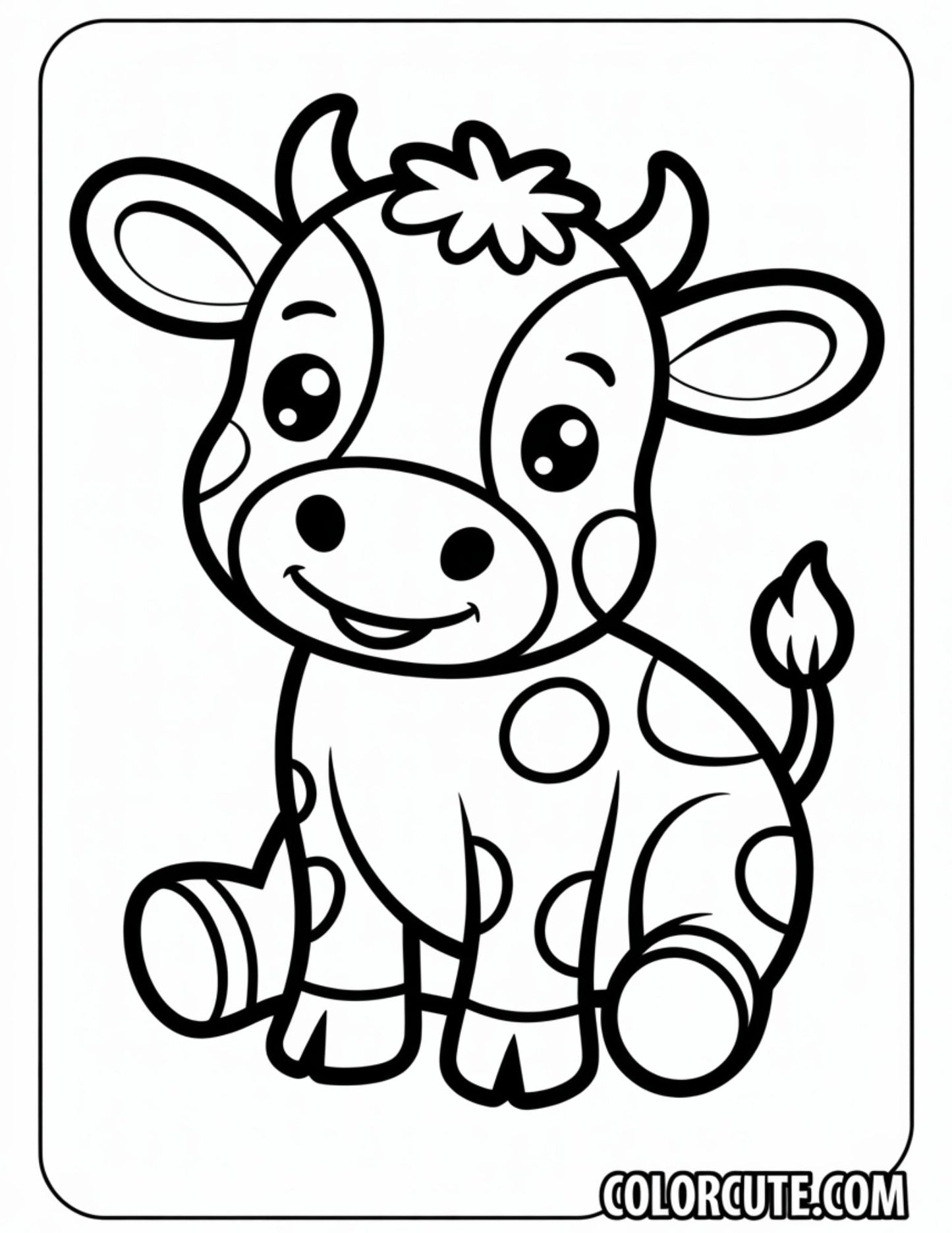 Cute Baby Cow Coloring Pages | Free PDF Printables