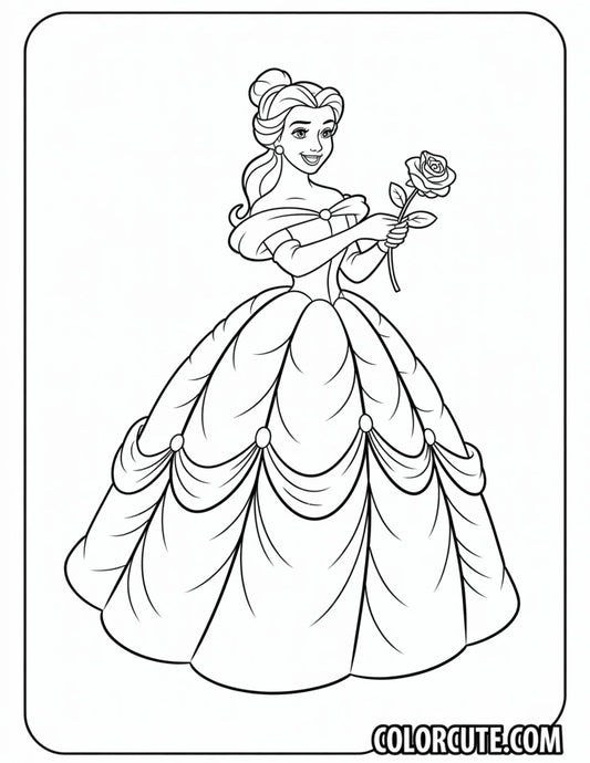 Dress Belle Coloring Pages | Free PDF Printables