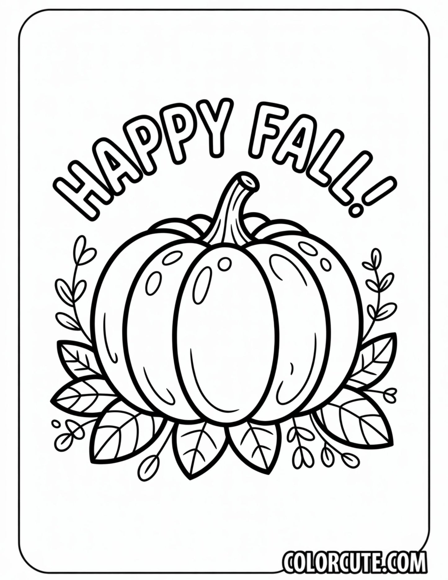 Fall Pumpkin Coloring Page | Free PDF Printables