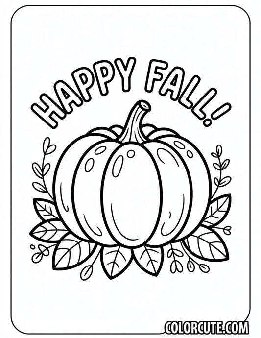 Fall Pumpkin Coloring Page | Free PDF Printables