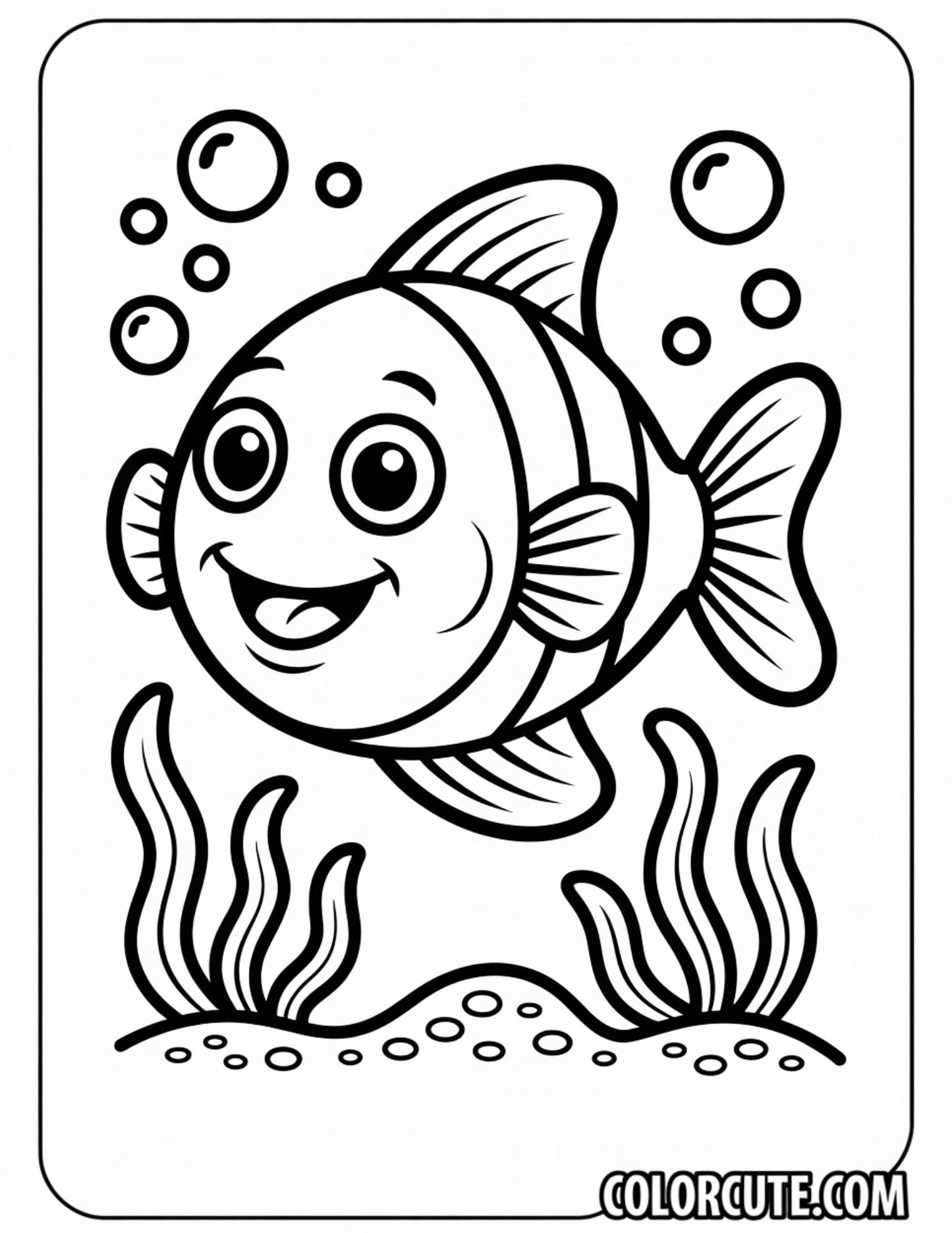 Fish Bold and Easy Coloring Pages | Free PDF Printables