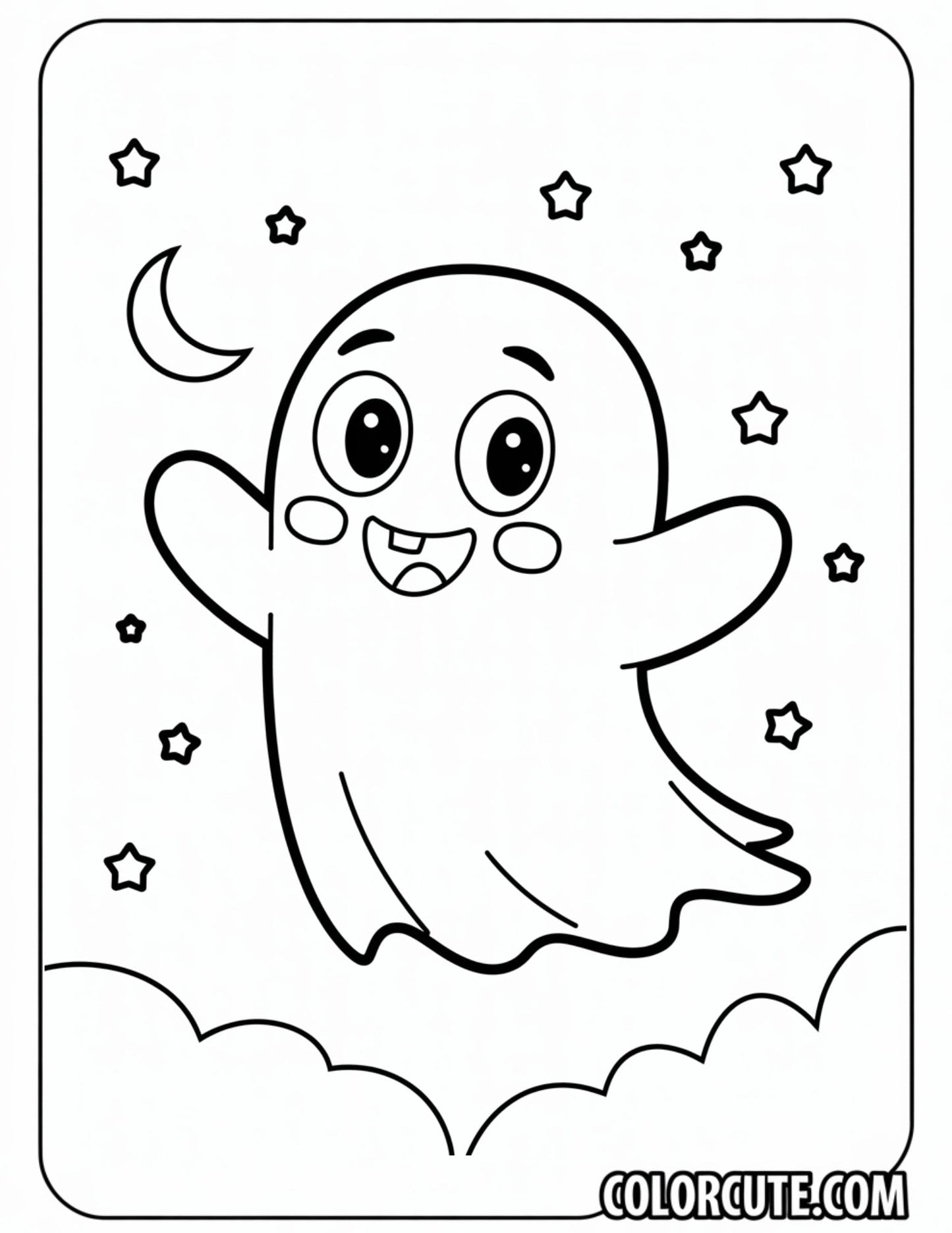 Halloween Ghost Coloring Page | Free PDF Printables