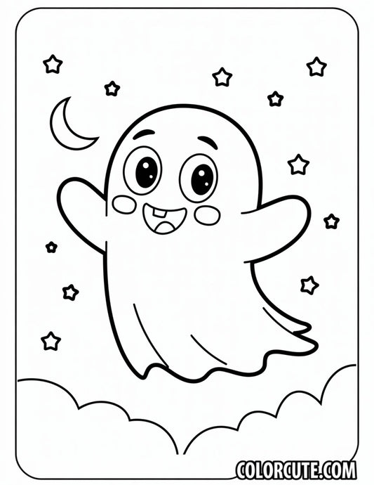 Halloween Ghost Coloring Page | Free PDF Printables
