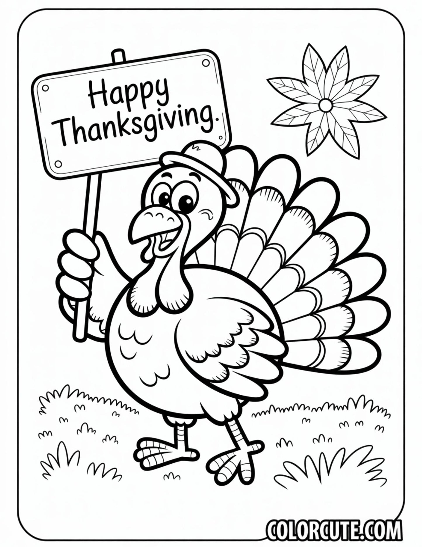 Happy Thanksgiving Coloring Pages | Free PDF Printables