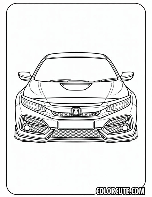 Honda Car Coloring Page | Free PDF Printables