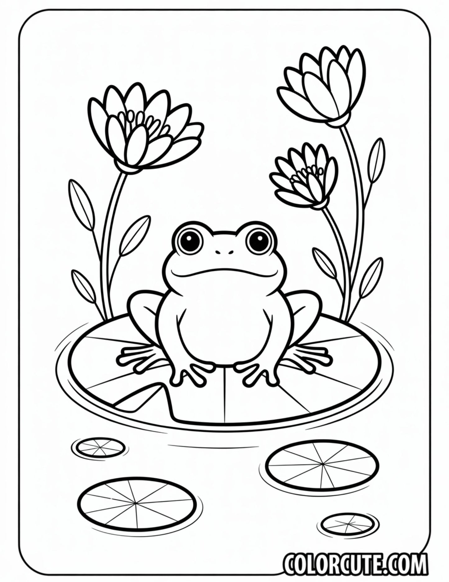 Lily Pad Frog Coloring Pages | Free PDF Printables