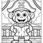 Pirate Monkey Coloring Page Free PDF Printables