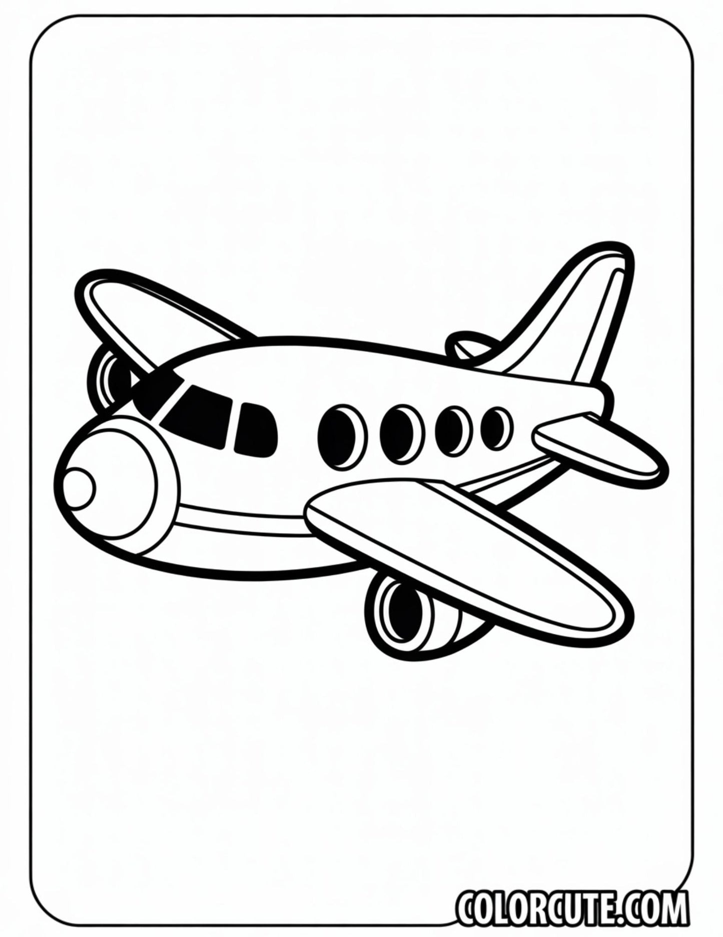 Simple Airplane Coloring Pages | Free PDF Printables