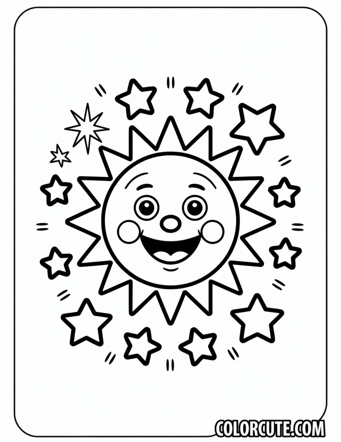 Sun Stars Coloring Page | Free PDF Printables