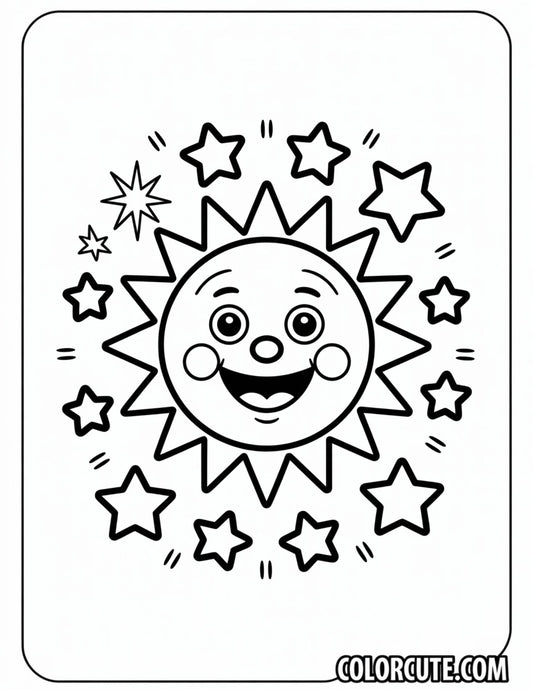 Sun Stars Coloring Page | Free PDF Printables