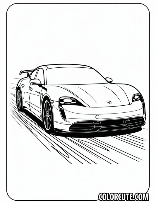 Taycan Porsche Coloring Pages | Free PDF Printables