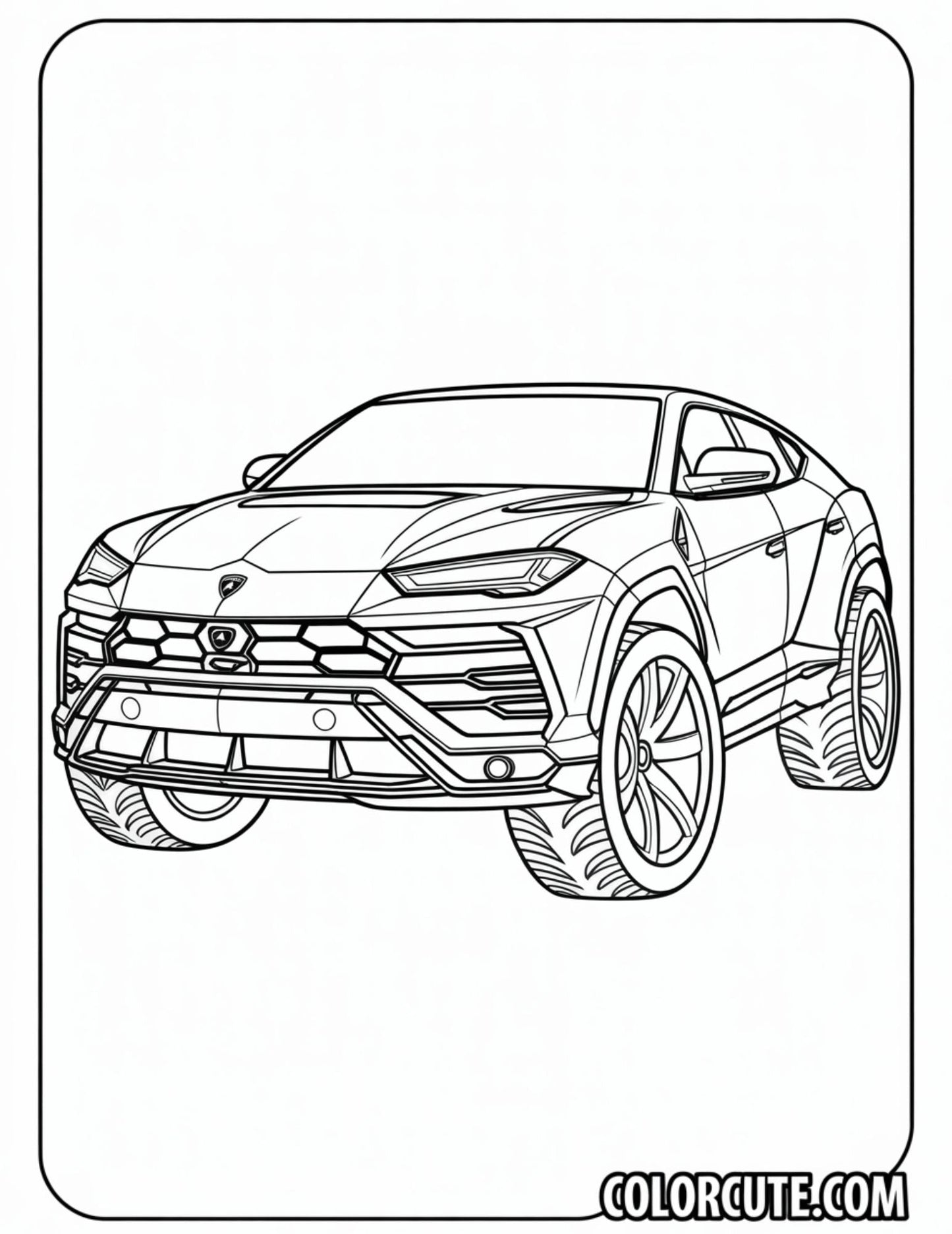Urus Lamborghini Coloring Pages - Free PDF Printables