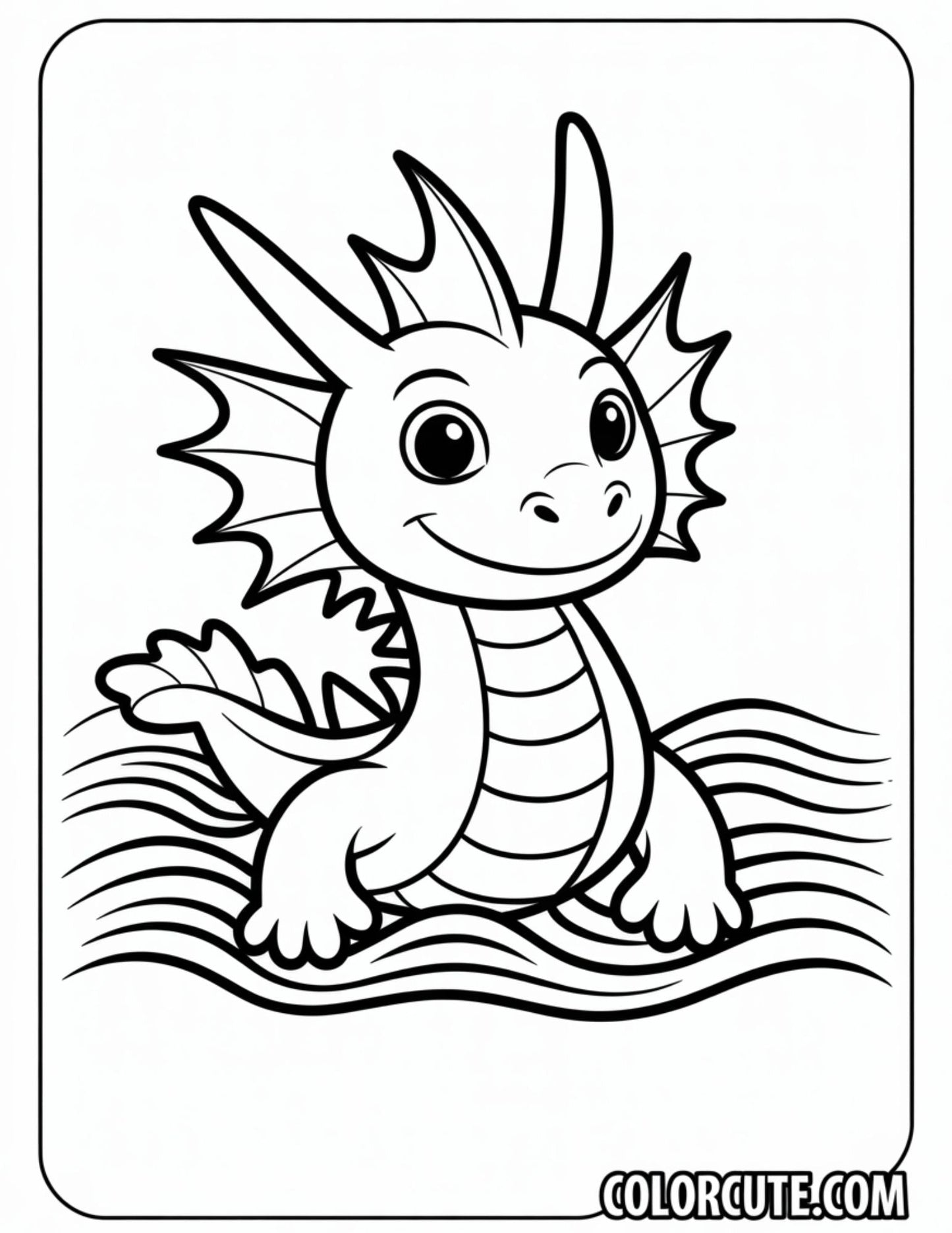 Water Dragon Coloring Pages | Free PDF Printables