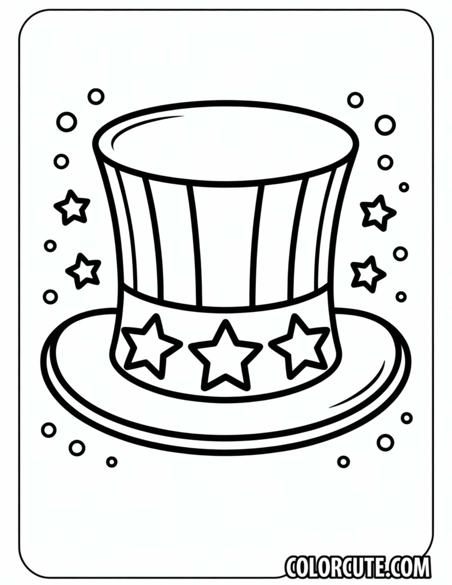 4th of July Hat Coloring Pages | Free PDF Printables