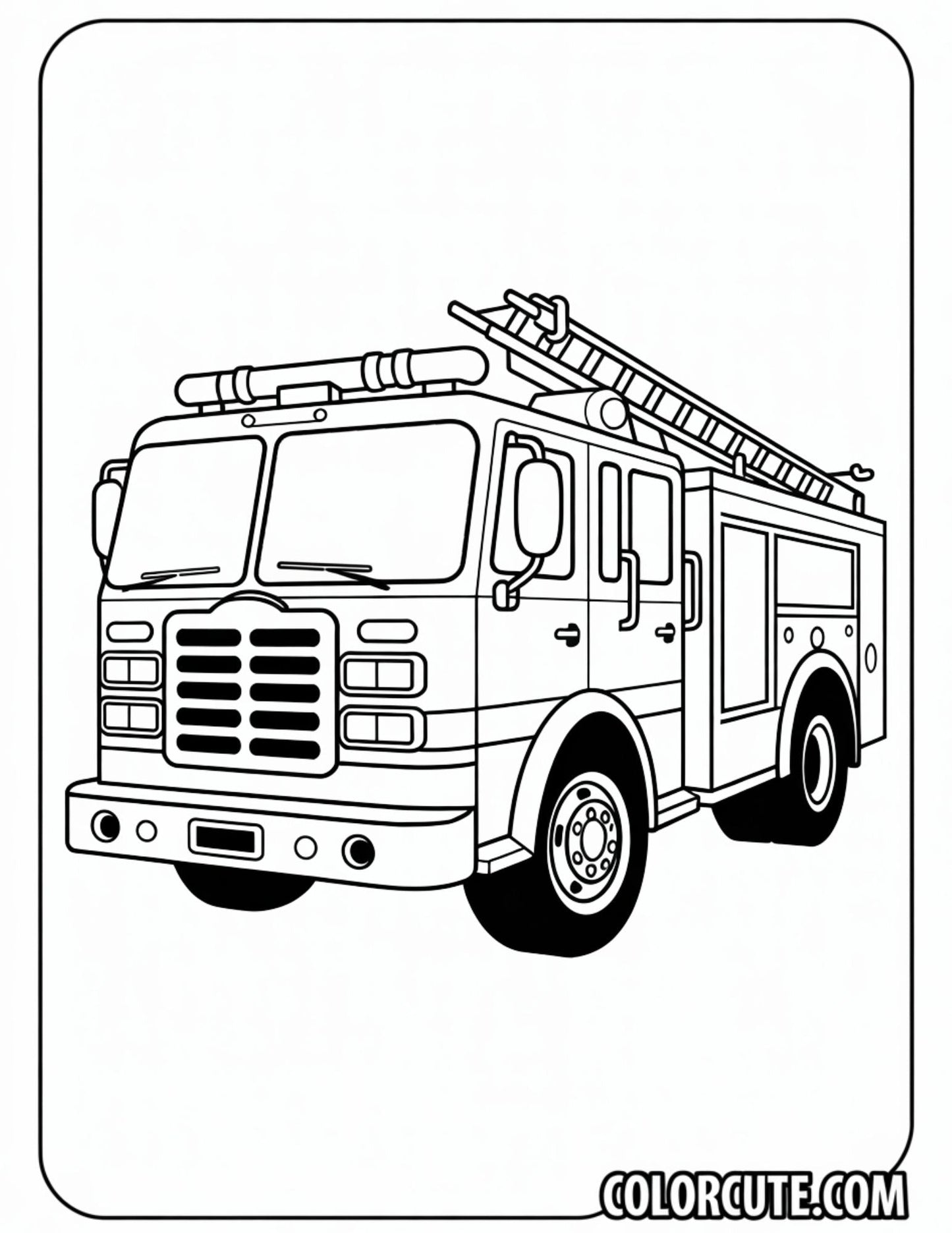 Adult Fire Truck Coloring Pages | Free PDF Printables
