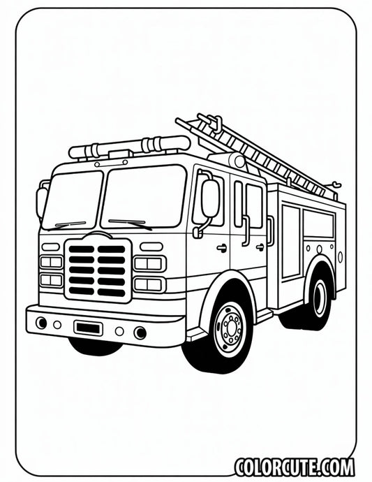 Adult Fire Truck Coloring Pages | Free PDF Printables