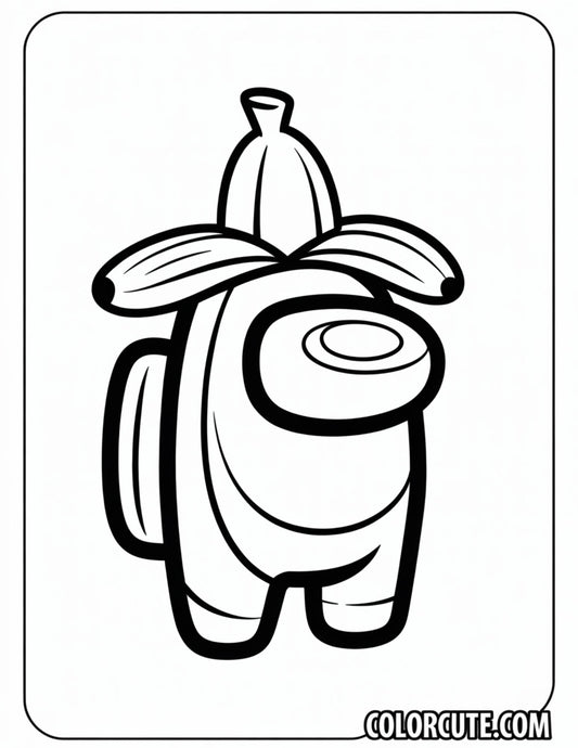 Among Us Banana Coloring Pages | Free PDF Printables