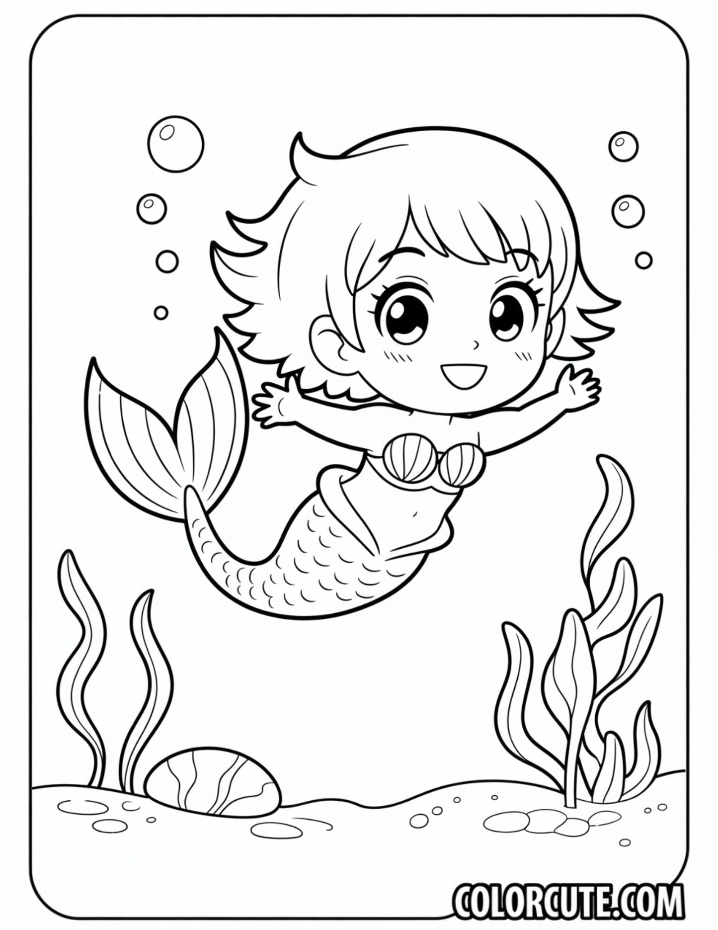 Anime Mermaid Coloring Pages | Free PDF Printables